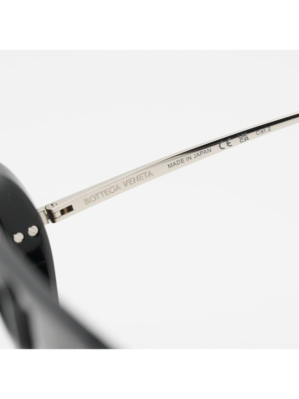 Bottega Veneta BV1273S 010 Sunglasses Black/Silver Geometric Frame, Brown - Picture 7 of 11